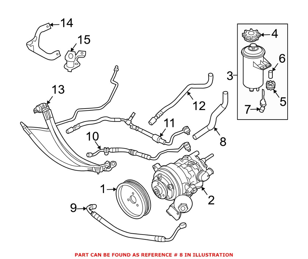 BMW Power Steering Suction Hose 32416762626